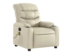 Poltrona* Poltrona de massagens reclinável couro artificial cor SHL485583 Creme