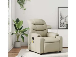 Poltrona* Poltrona de massagens reclinável couro artificial cor SHL485583 Creme