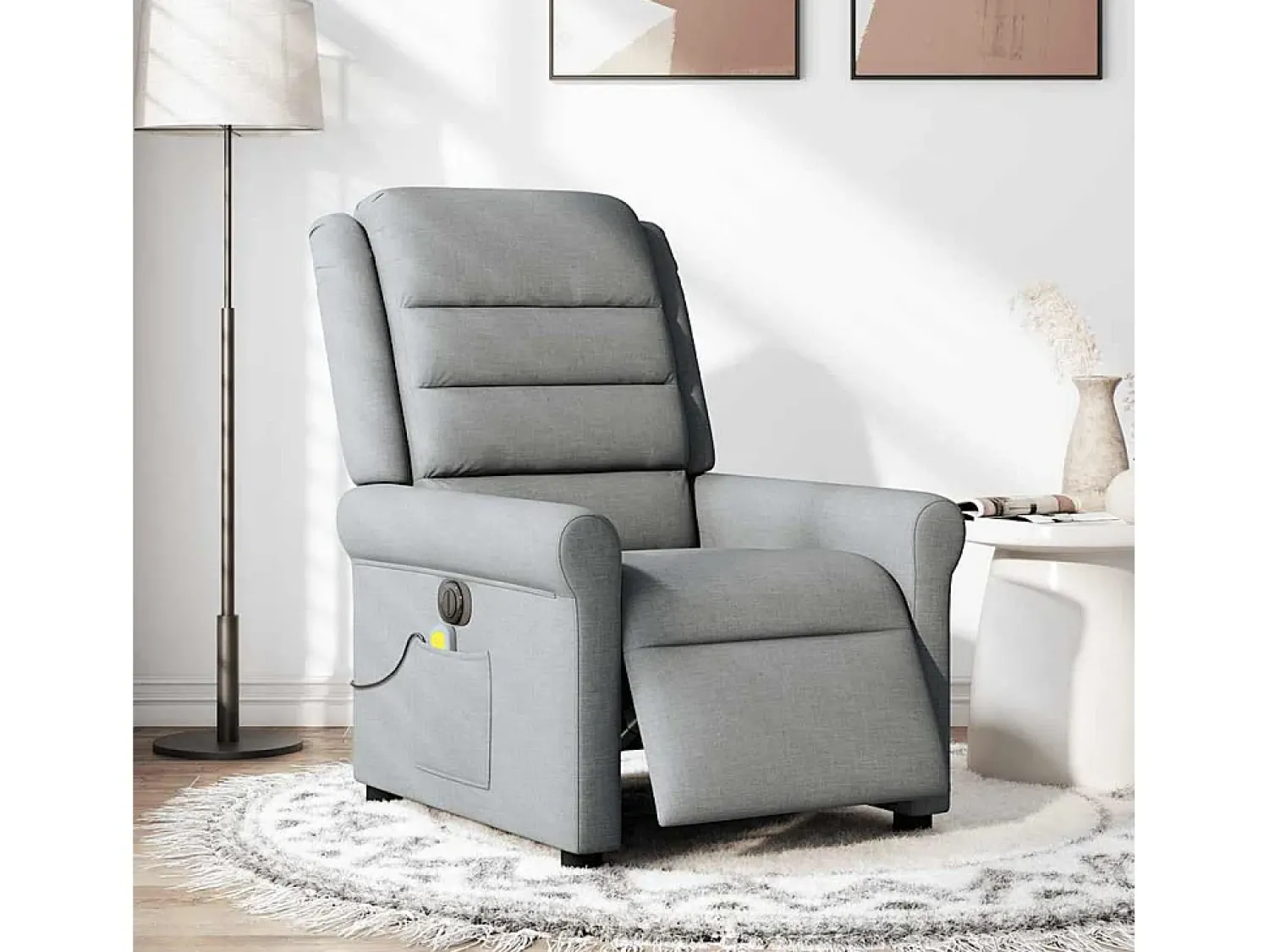 Poltrona* Poltrona de massagens reclinável elétrica tecido -claro SHL499512 Cinzento