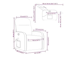 Poltrona|vidaxl Poltrona de massagens reclinável tecido Preto