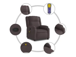 Poltrona* Poltrona de massagens reclinável tecido -escuro SHL917754 Castanho