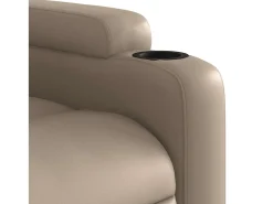 Poltrona de massagens reclinável couro artificial cappuccino SHL31529^ Poltrona