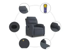 Online Poltrona de massagens reclinável veludo cinzento-escuro SHL66420 Cinza antracite