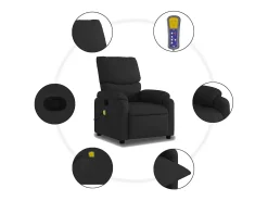 Poltrona| Poltrona de massagens reclinável tecido SHL620262 Preto