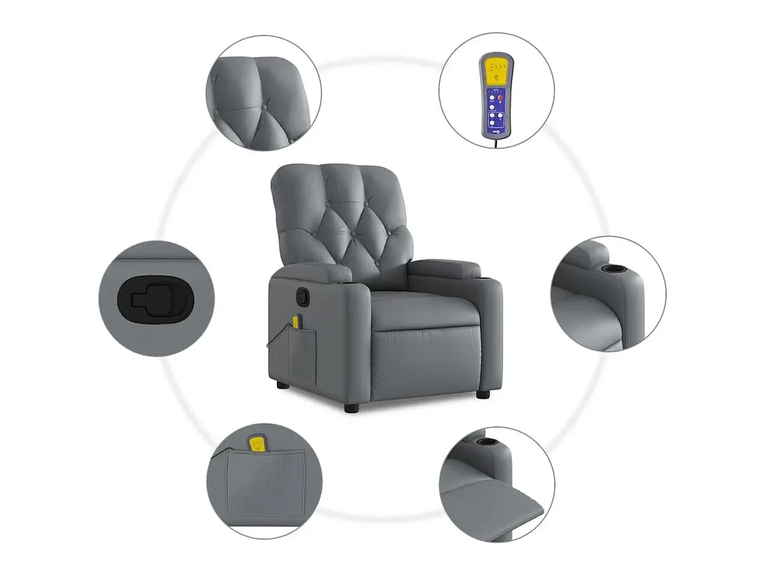 Poltrona de massagens reclinável couro artificial SHL384168^ Poltrona