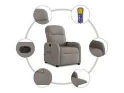 Poltrona* Poltrona de massagens reclinável tecido cinzento-acastanhado SHL661773 Taupe