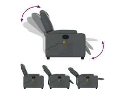 Poltrona| Poltrona de massagens reclinável couro artificial SHL775888 Cinzento