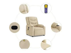 Poltrona* Poltrona de massagens reclinável tecido cor SHL899291 Creme
