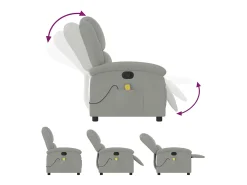 Poltrona de massagens reclinável veludo -claro SHL325753 Cinzento
