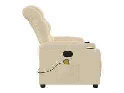 Poltrona* Poltrona de massagens reclinável elétrica tecido SHL921489 Creme