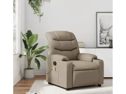 Poltrona de massagens reclinável couro artificial cappuccino SHL364466^ Poltrona