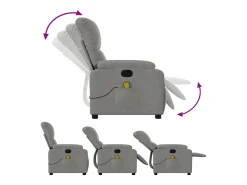 Poltrona* Poltrona de massagens reclinável tecido microfibra cinza-claro SHL404907 Cinzento