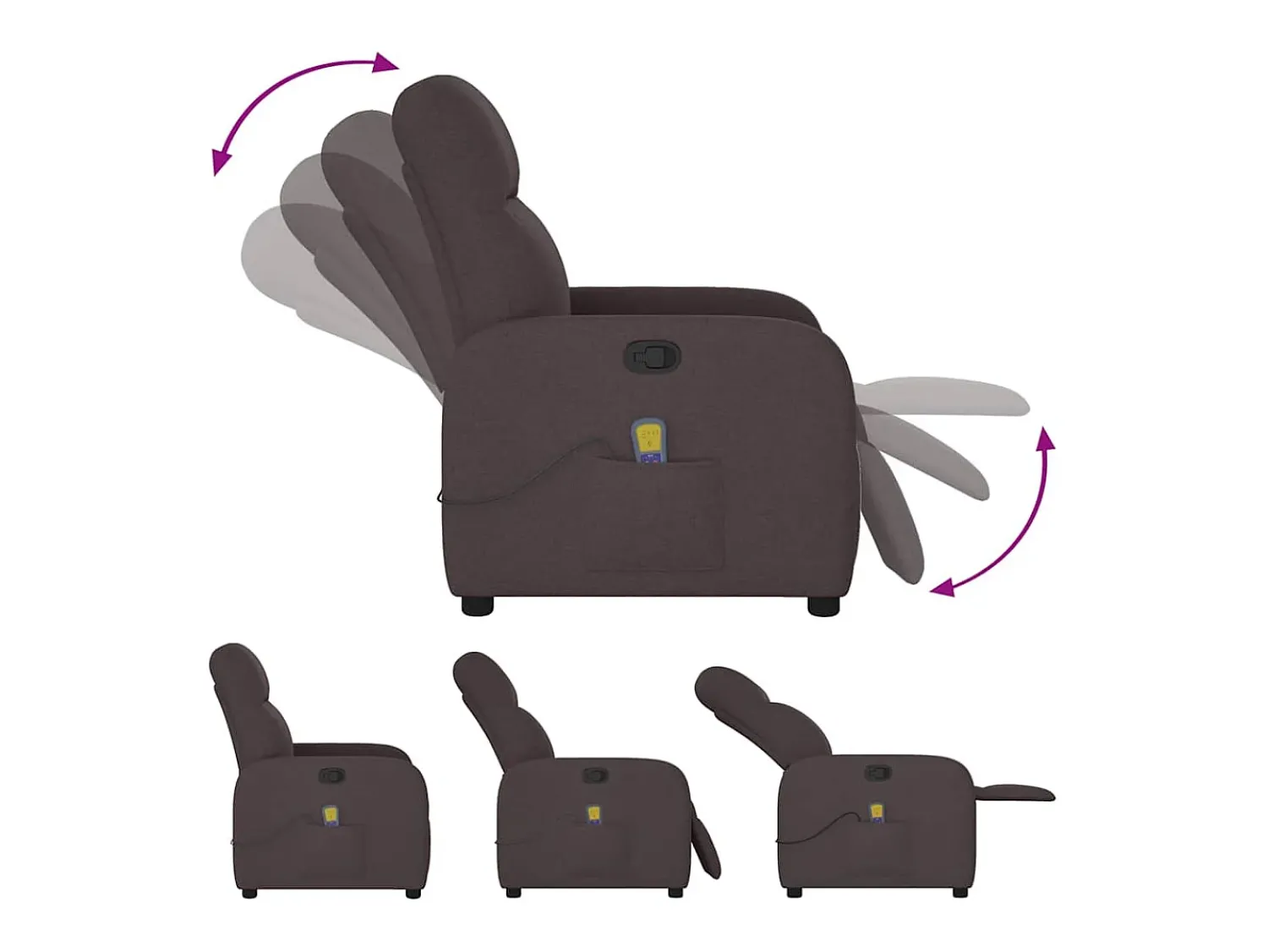 Poltrona| Poltrona de massagens reclinável tecido -escuro SHL203397 Castanho