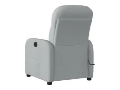 Poltrona*vidaxl Poltrona de massagens reclinável tecido -claro Cinzento