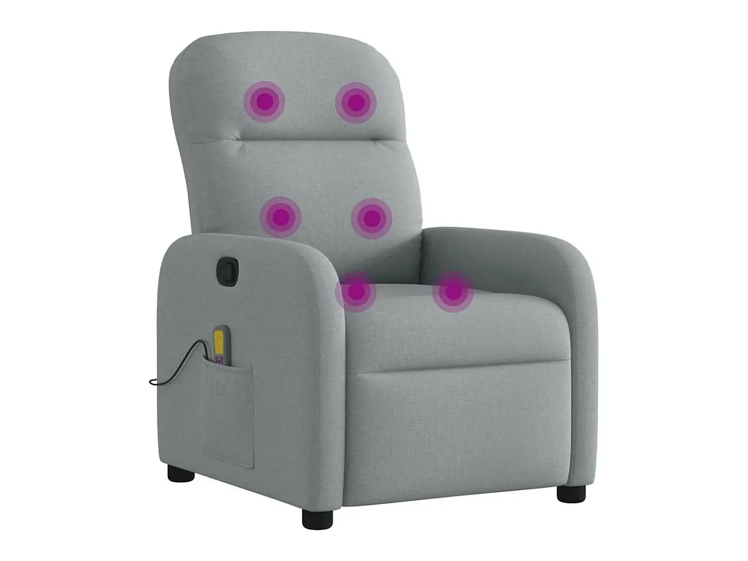 Poltrona*vidaxl Poltrona de massagens reclinável tecido -claro Cinzento