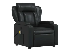 Poltrona*vidaxl Poltrona de massagens reclinável couro artificial Preto