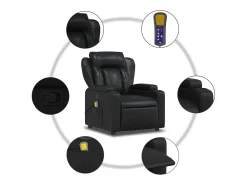 Poltrona*vidaxl Poltrona de massagens reclinável couro artificial Preto