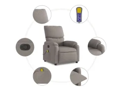 Poltrona* Poltrona de massagens reclinável tecido cinzento-acastanhado SHL593421 Taupe