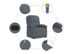 Poltrona* Poltrona de massagens reclinável veludo cinzento-escuro SHL631387 Cinza antracite