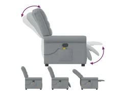 vidaxl Poltrona de massagens reclinável tecido -claro^ Poltrona