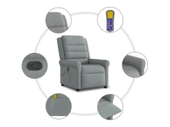 vidaxl Poltrona de massagens reclinável tecido -claro^ Poltrona