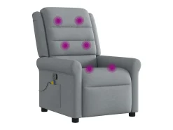 vidaxl Poltrona de massagens reclinável tecido -claro^ Poltrona