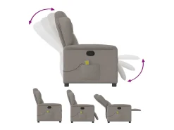 Clearance Poltrona de massagens reclinável tecido cinzento-acastanhado SHL246096 Taupe