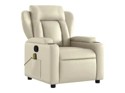 Poltrona| Poltrona de massagens reclinável couro artificial cor SHL152652 Creme