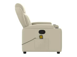 Poltrona| Poltrona de massagens reclinável couro artificial cor SHL152652 Creme