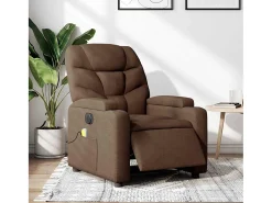 Poltrona| Poltrona de massagens reclinável elétrica tecido SHL609794 Castanho