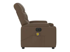Poltrona| Poltrona de massagens reclinável elétrica tecido SHL609794 Castanho