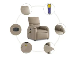 Poltrona de massagens reclinável couro artificial cappuccino SHL621265^ Poltrona