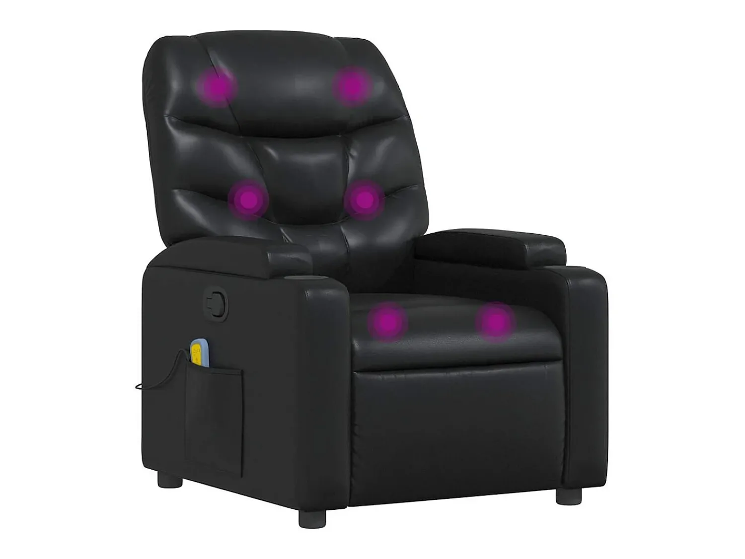 vidaxl Poltrona de massagens reclinável couro artificial^ Poltrona