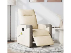 Poltrona| Poltrona de massagens reclinável elétrica tecido SHL359604 Creme