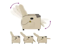 Poltrona| Poltrona de massagens reclinável elétrica tecido SHL359604 Creme
