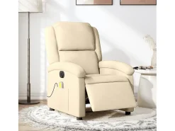 Poltrona| Poltrona de massagens reclinável elétrica tecido SHL119006 Creme