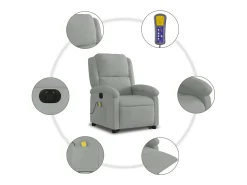 Poltrona* Poltrona de massagens reclinável elétrica veludo -claro SHL405774 Cinzento