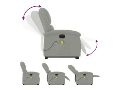 Poltrona* Poltrona de massagens reclinável elétrica veludo -claro SHL405774 Cinzento