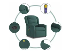 Outlet Poltrona de massagens reclinável tecido verde-escuro SHL600660 Verde pinho