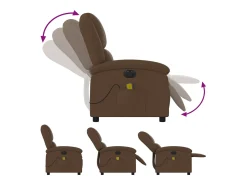 Poltrona* Poltrona de massagens reclinável elétrica tecido SHL929670 Castanho