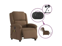 Poltrona* Poltrona de massagens reclinável elétrica tecido SHL929670 Castanho