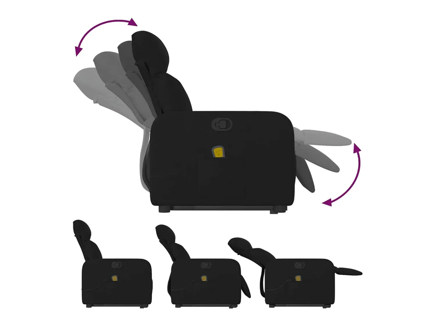 Online Poltrona de massagens reclinável elevatória tecido SHL520654 Preto