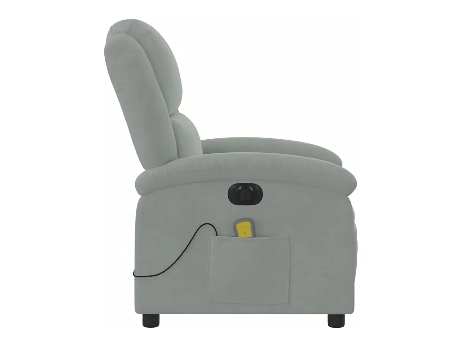 Best Poltrona de massagens reclinável elétrica veludo -claro SHL675723 Cinzento