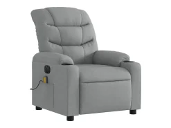 Poltrona de massagens reclinável elétrica tecido -claro SHL800695 Cinzento