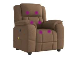 Poltrona*vidaxl Poltrona de massagens reclinável tecido Castanho