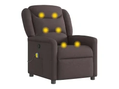 Best vidaxl Poltrona de massagens reclinável tecido -escuro Castanho