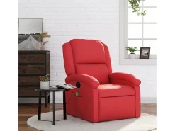 Poltrona* Poltrona de massagens reclinável couro artificial SHL580330 Vermelho
