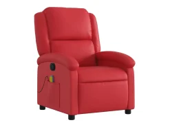Poltrona* Poltrona de massagens reclinável couro artificial SHL580330 Vermelho