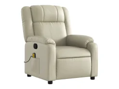 Best Poltrona de massagens reclinável couro artificial cor SHL851040 Creme