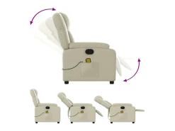 Best Poltrona de massagens reclinável couro artificial cor SHL851040 Creme